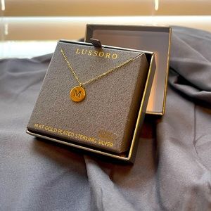 18K Gold Plated Sterling Silver Necklace ‘ M ‘ Initial